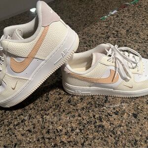 Nike White and Tan Athletic Shoes